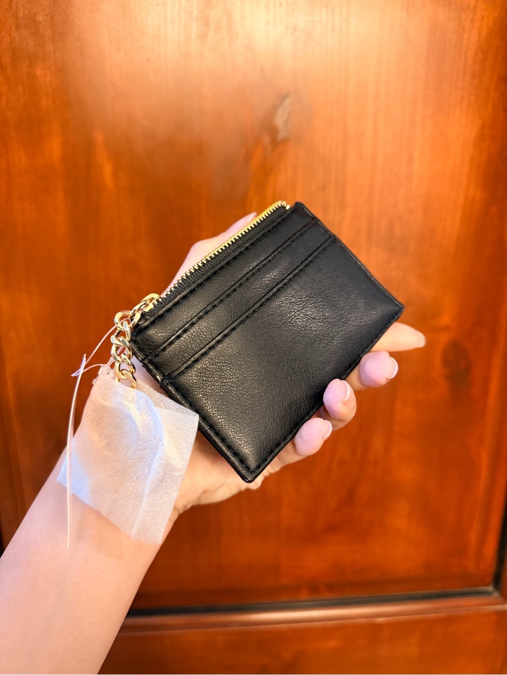 NWT Victoria Secret Black Quilted Card Case with Keyring - Picture 5 of 6
